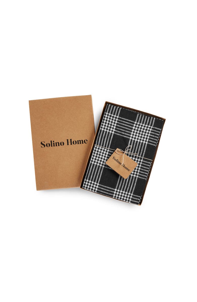 Solino Home Linen Dinner Napkins - Glen Check, 20" x 20", Alternate, color, 