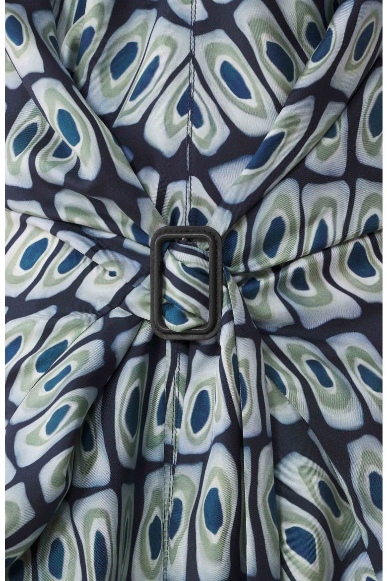 Printed Cape Dress In Silk, Alternate, color, Haze/Sage