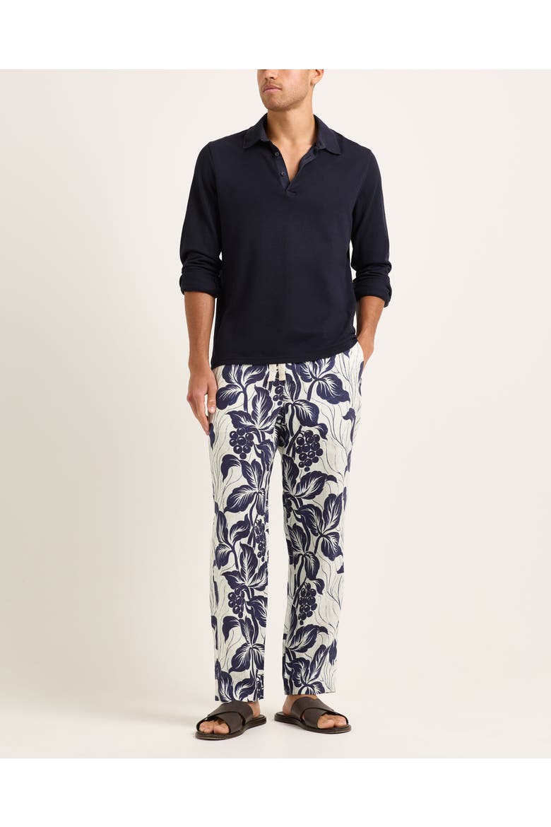 Alex Linen Relaxed-Fit Trousers, Main, color, NIGHT IRIS