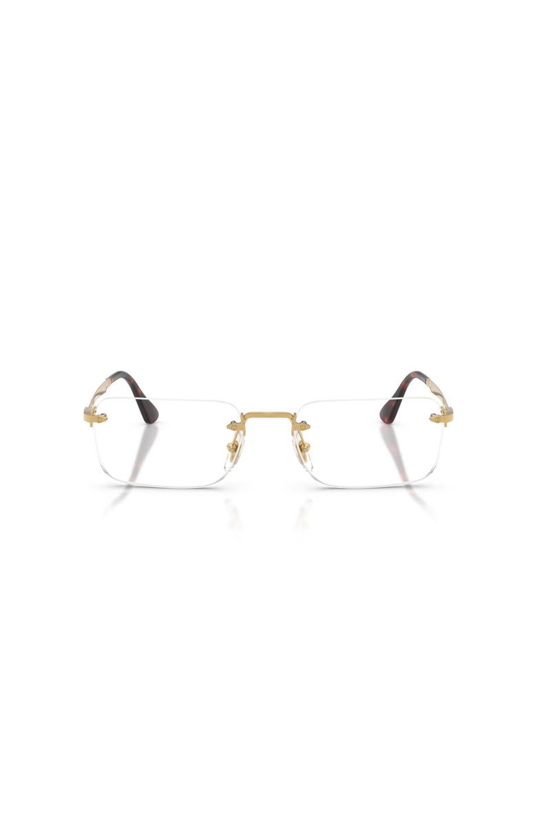 Persol 55mm Rectangle optical glasses, Alternate, color, Gold