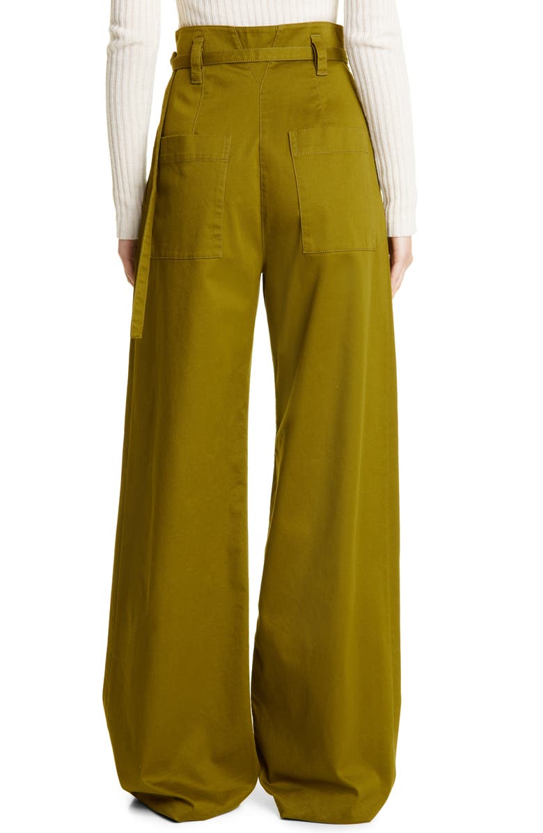 Proenza Schouler White Label Belted High Waist Twill Wide Leg Pants, Alternate, color, 