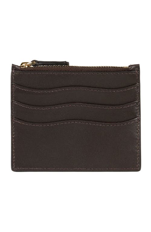 Sandro Leather And Suede Cardholder In Brown