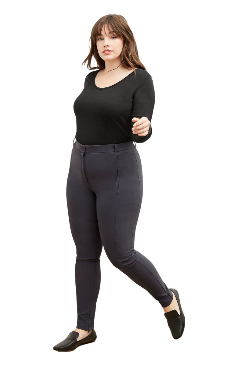 M.M.LaFleur Marcia Ribbed Pima Cotton Layering T-Shirt, Alternate, color, Black