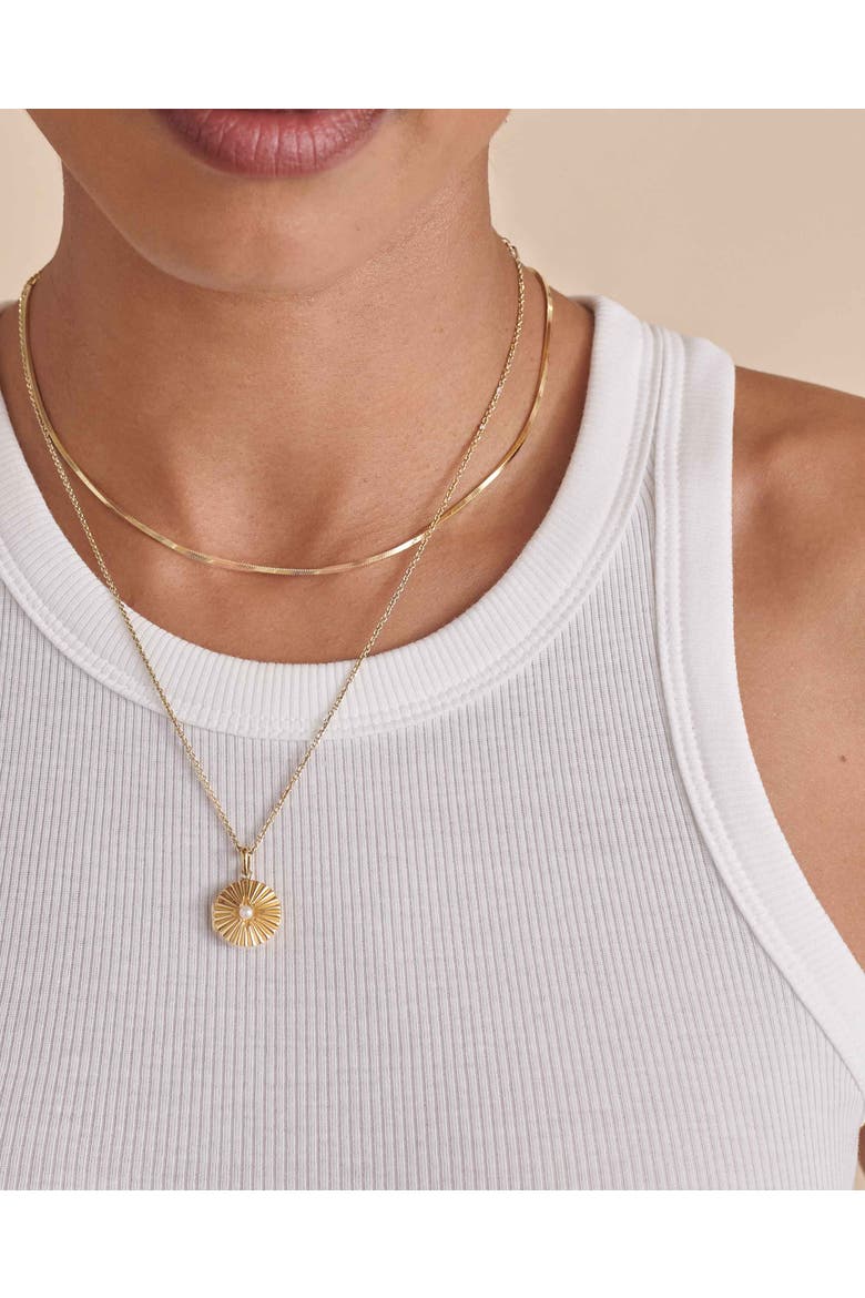 Radiant Pearl Locket Necklace - Gold, Alternate, color, Pearl