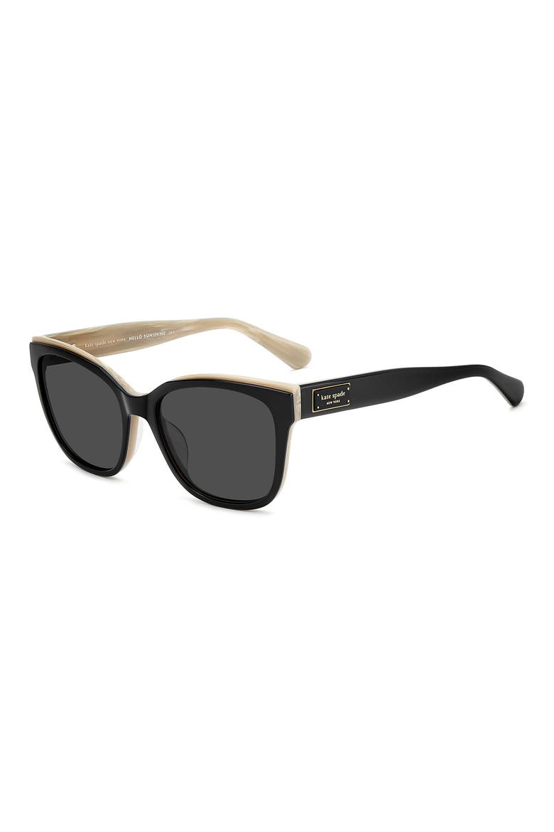 fatimah 55mm rectangular sunglasses, Alternate, color, BLACK BEIGE/ GREY
