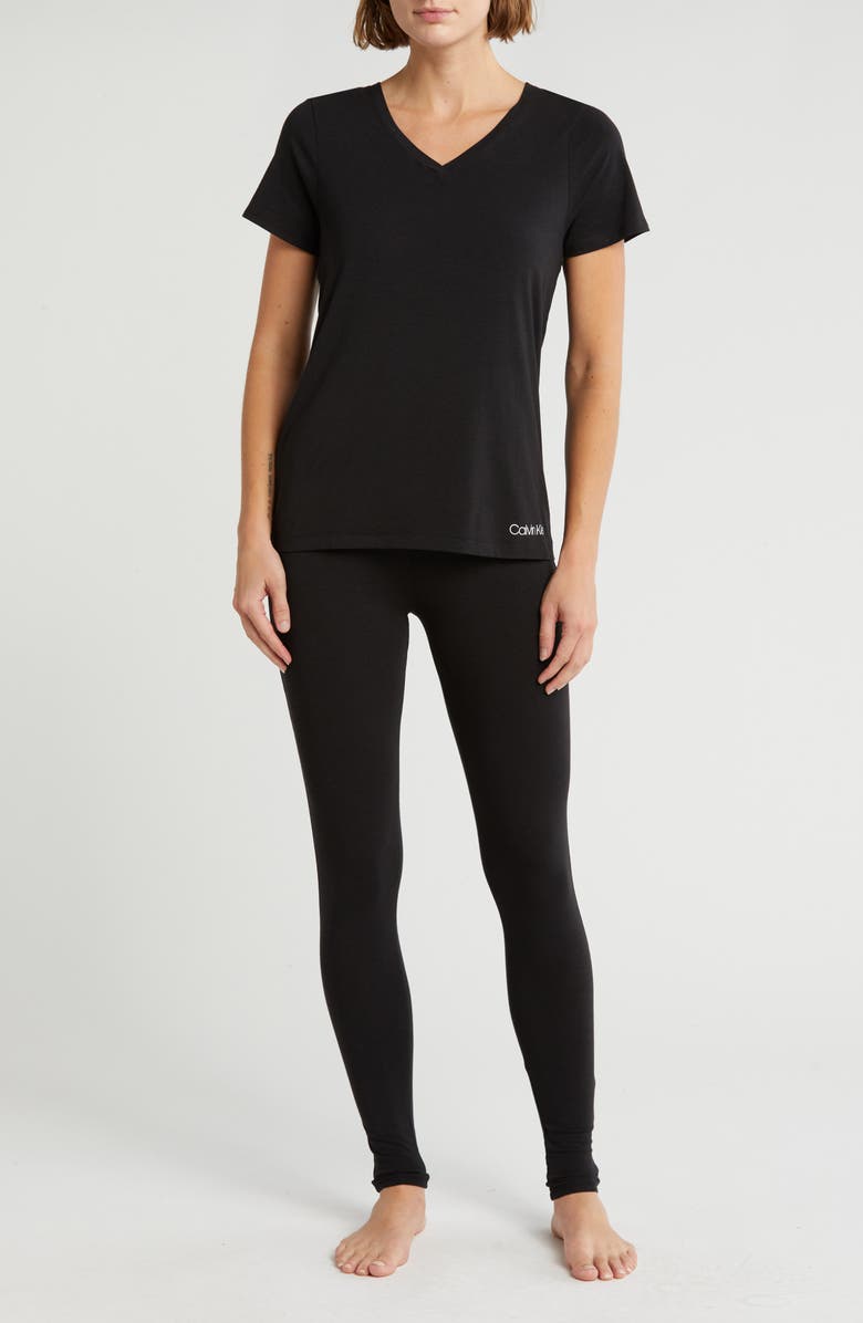 Calvin Klein Comfort Sleep T-Shirt & Leggings Set, Main, color, Black