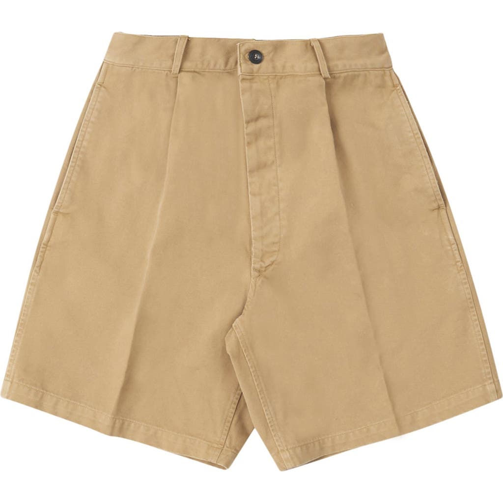 Fortela Jillian Canvas Cotton Shorts In Brown