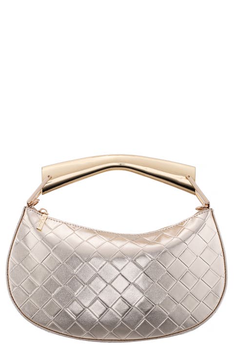 Cory Diamond Quilted Faux Leather Top Handle Bag