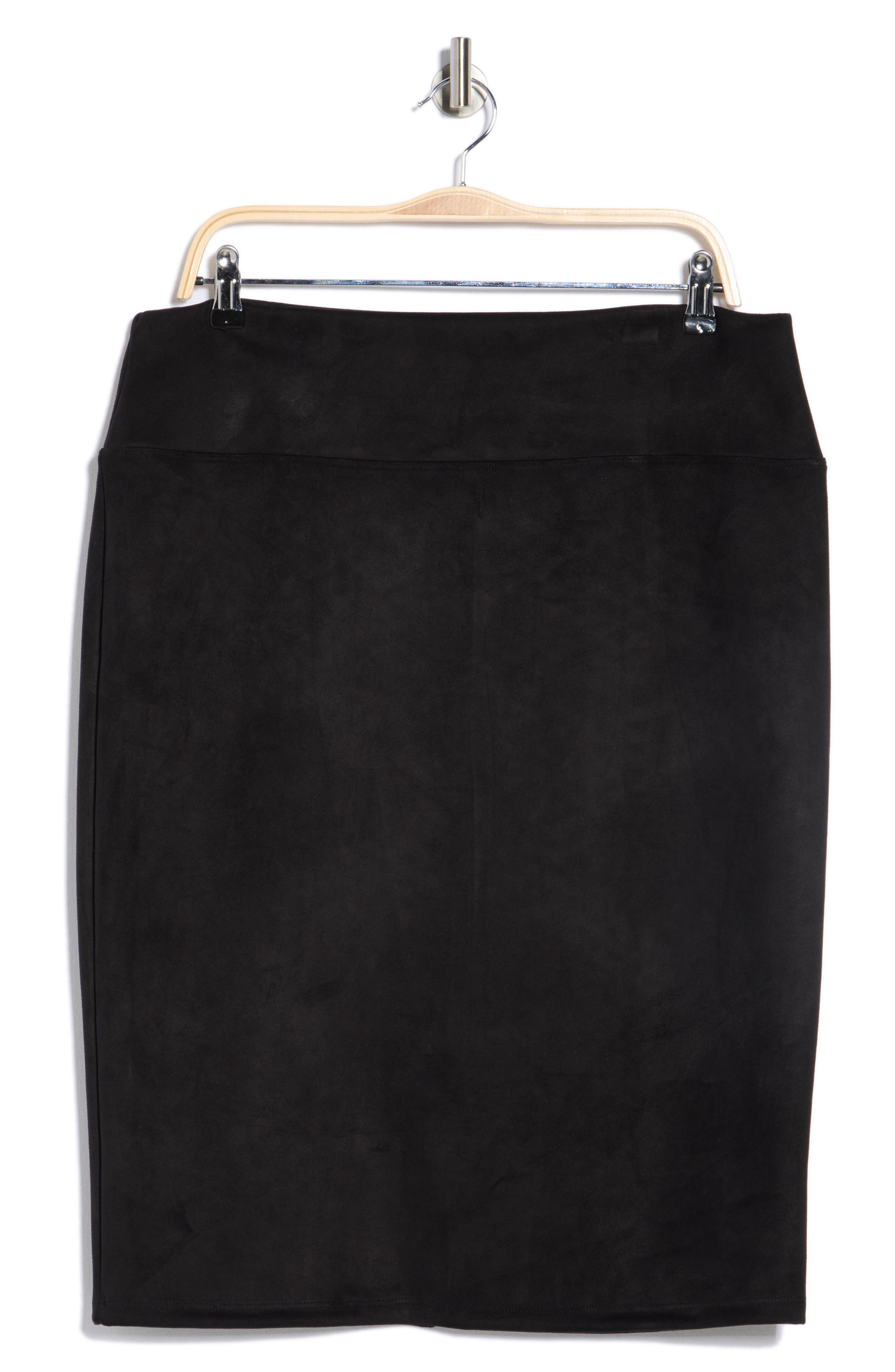 Renee C Faux Suede Pencil Skirt