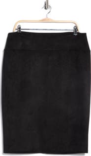 Renee C Faux Suede Pencil Skirt
