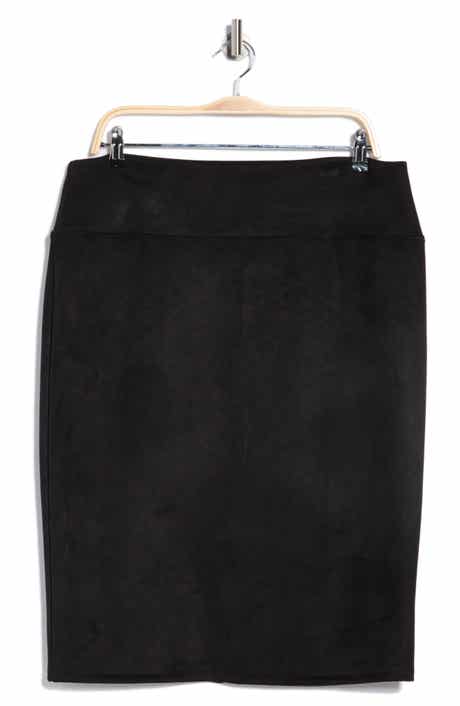 Renee C Faux Suede Pencil Skirt