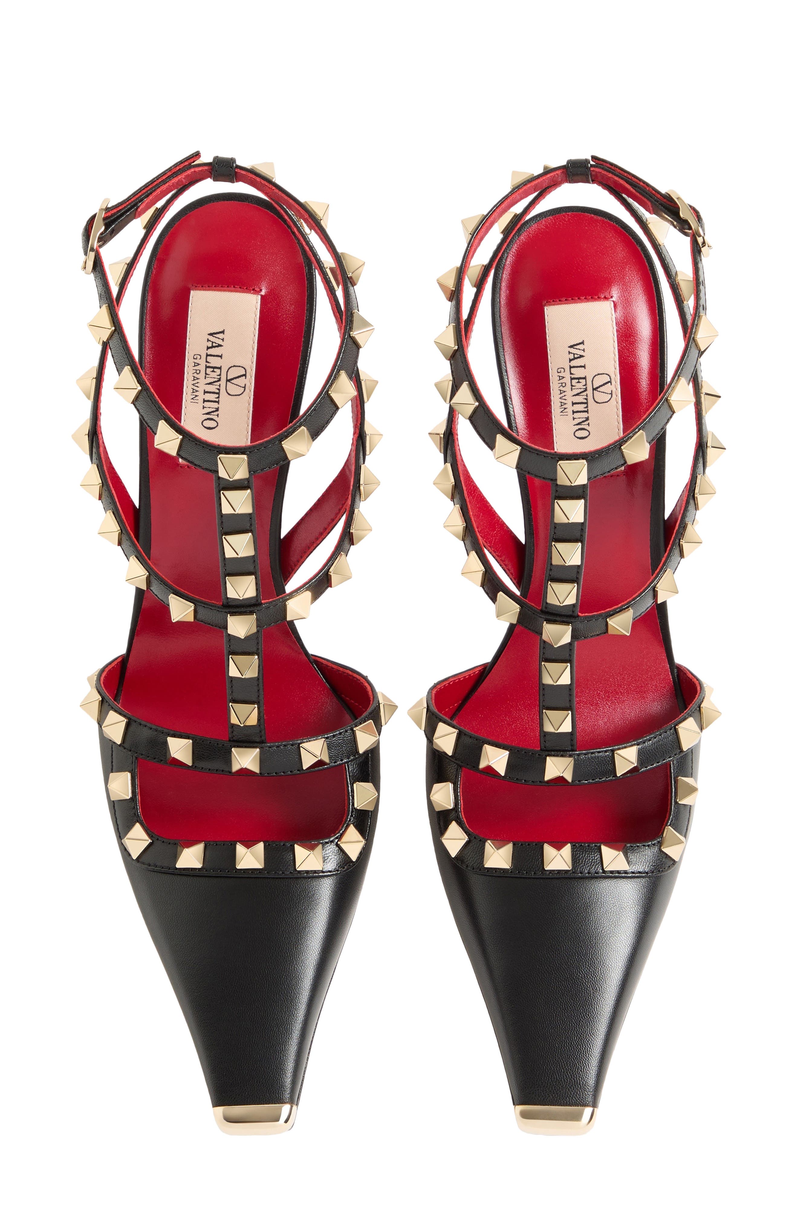 Valentino Rockstud Ankle Strap Pump, Alternate, color, Black