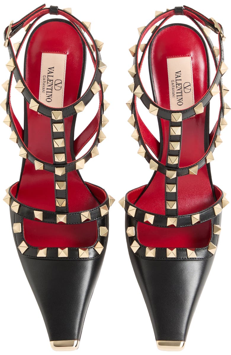 Valentino Rockstud Ankle Strap Pump, Alternate, color, Black