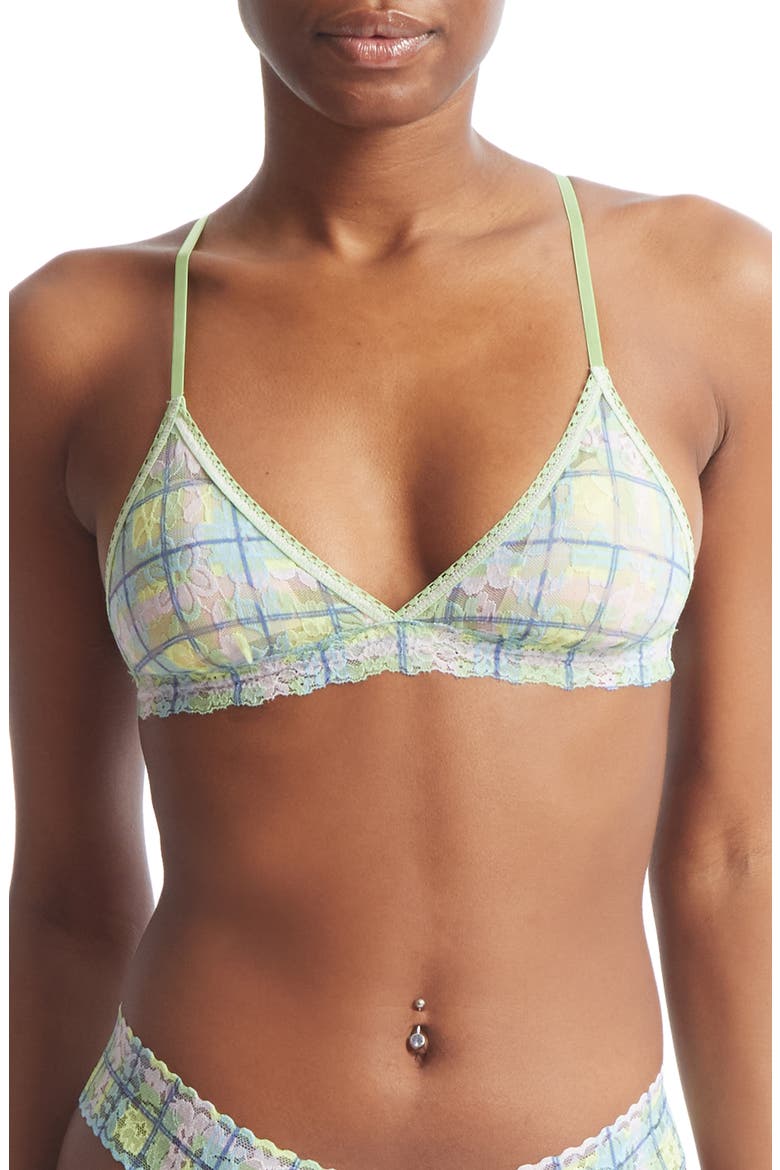 Daily Lace™ Print Padded Triangle Bralette, Main, color, HAZY MORNING