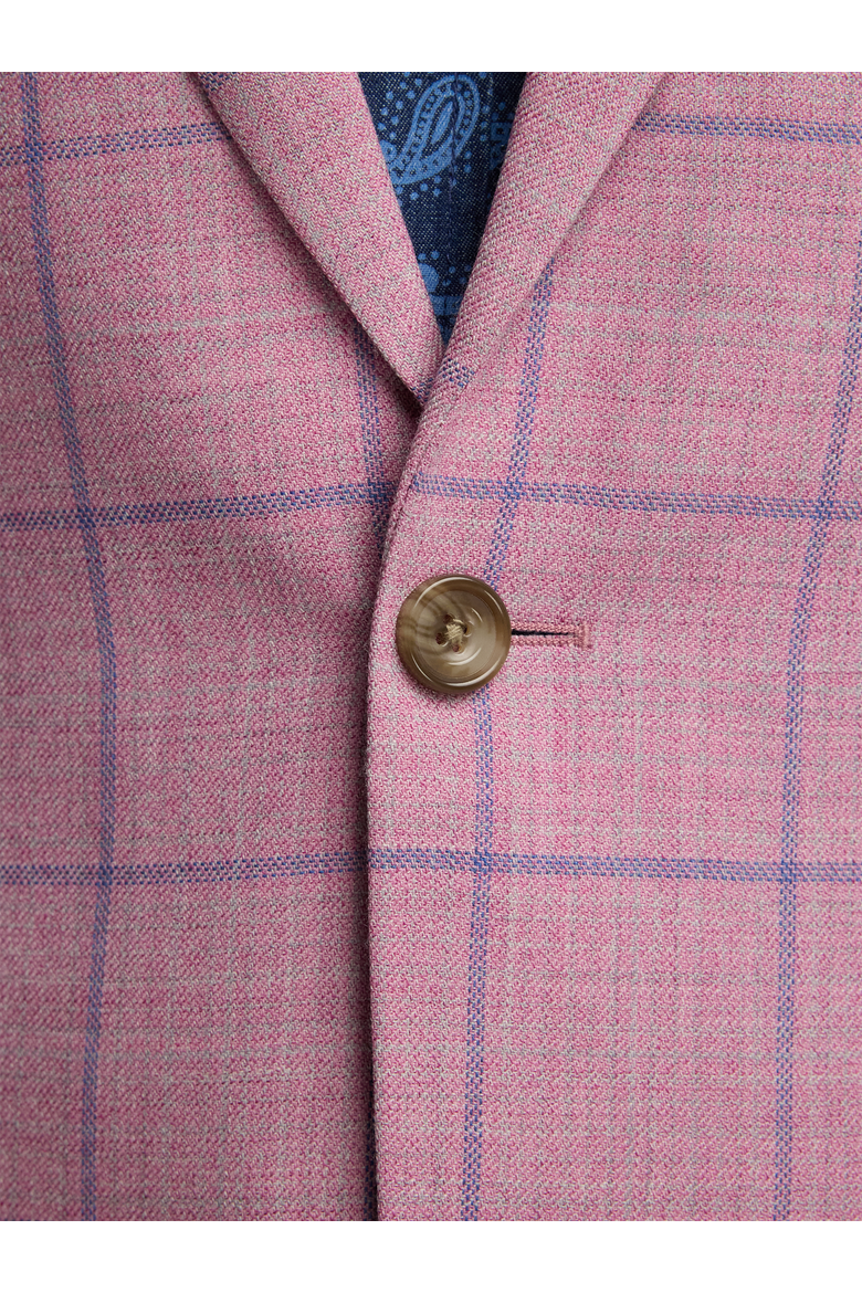Wool Single Breasted Notch Lapel Sport Coat, Alternate, color, Pink/Blue