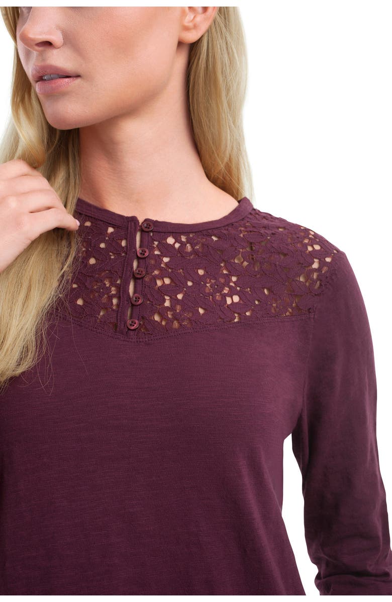WILT Clothing Lace Yoke Henley Tee, Alternate, color, 