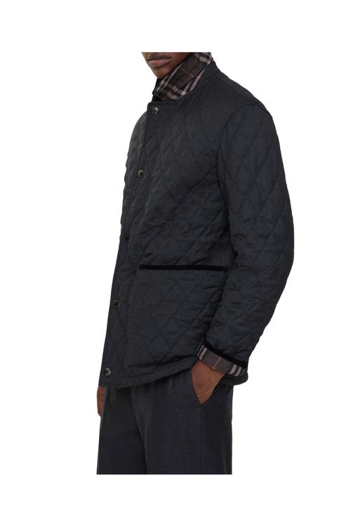 Burberry Quilted Wool Barn Jacket In Black