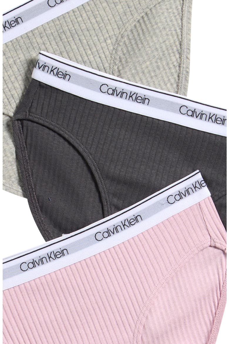 Kids' 3-Pack Cotton Rib Panties, Alternate, color, HAWAII ORCHID