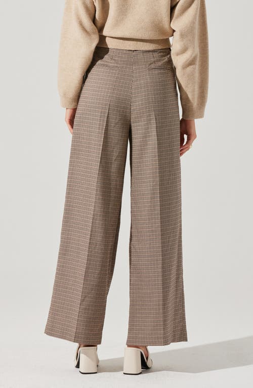 Astr The Label Houndstooth Check Wide Leg Pants
