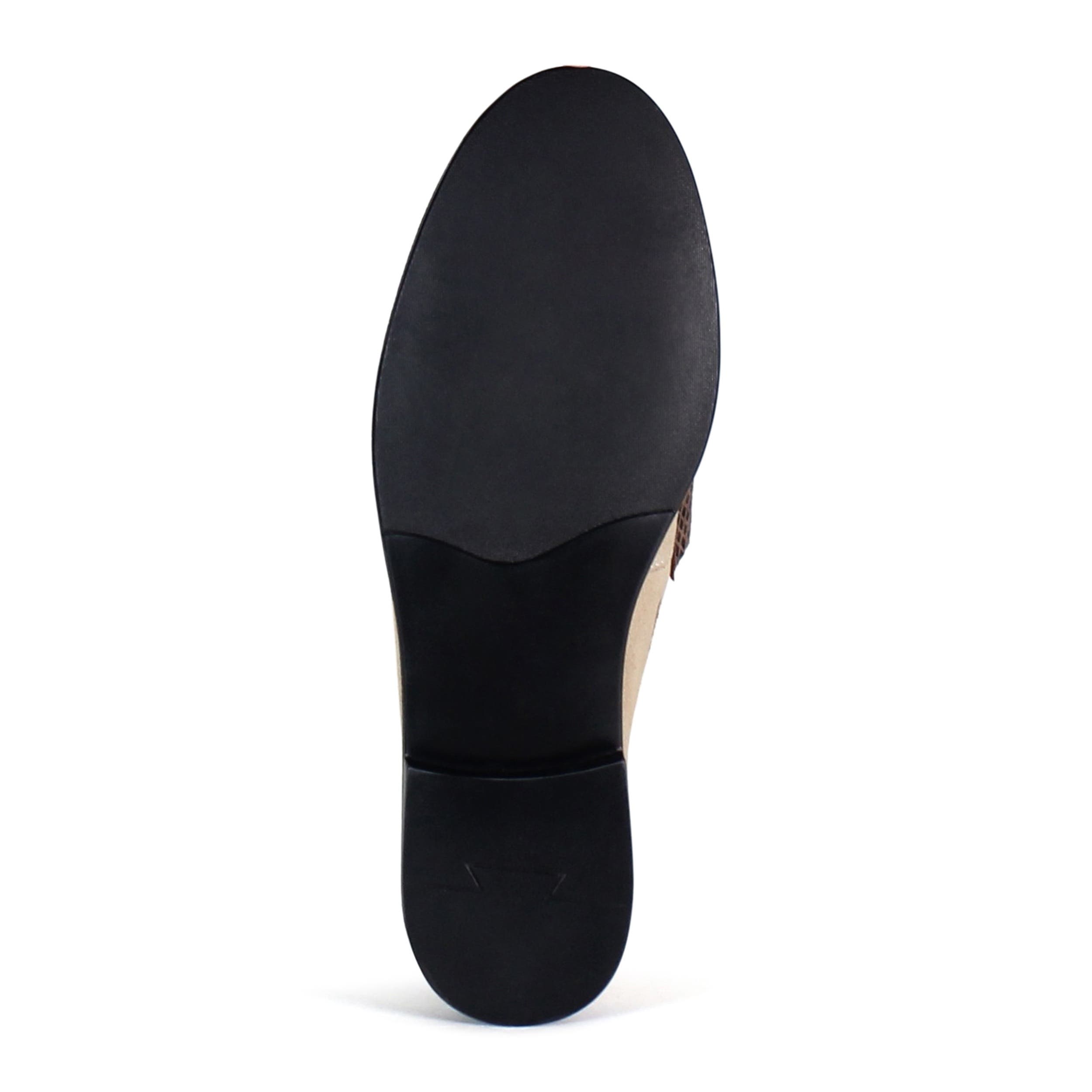 KNOT LESS Sleek Suede Penny Loafer, Alternate, color, Beige/Chocolate