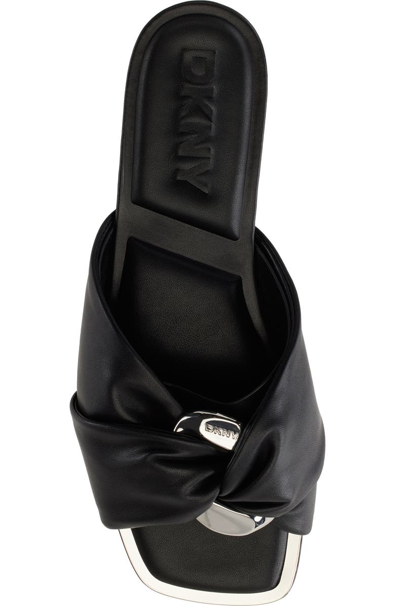 DKNY Doretta Twisted Slide Sandal, Alternate, color, Black/ Nickel