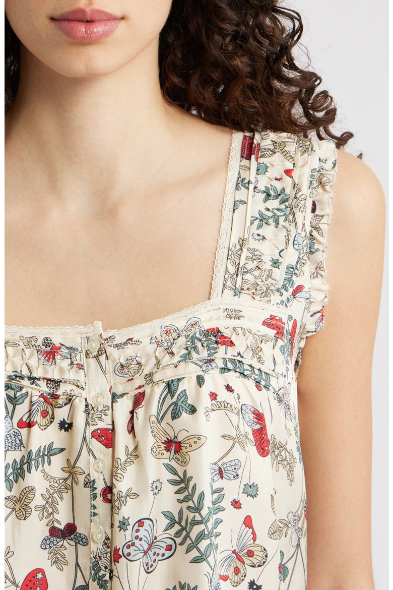 The Victorian Pleat Silk Tank, Alternate, color, FLOATING BUTTERFLY