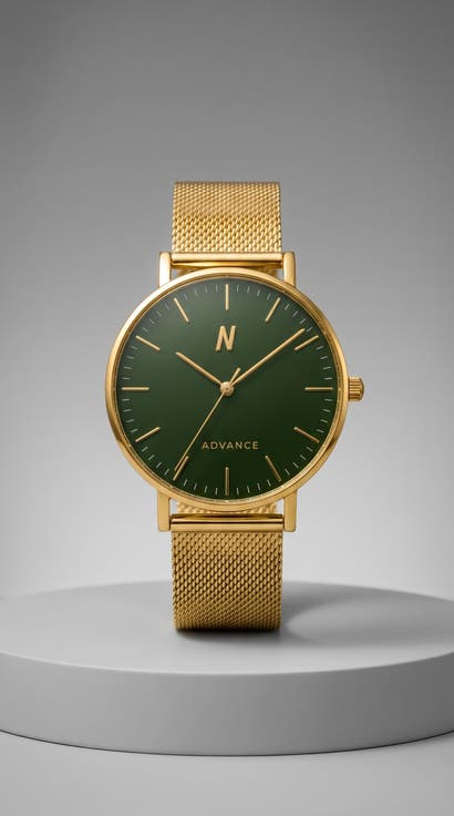 Advance Mineral Green Mesh Strap Watch, 40MM