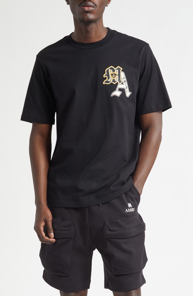 AMIRI Varsity Patch T-Shirt, Main, color, Black