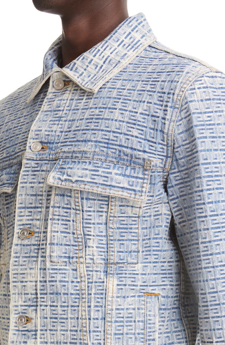 Givenchy Classic Fit 4G Jacquard Denim Jacket, Alternate, color,