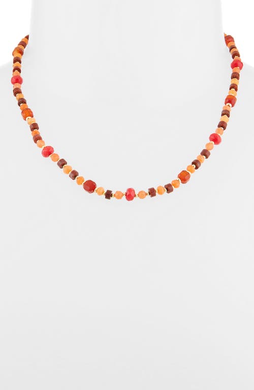 Panacea Beaded Necklace In Orange