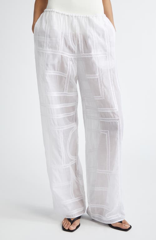 Totême Cotton-silk Monogram Trousers In White