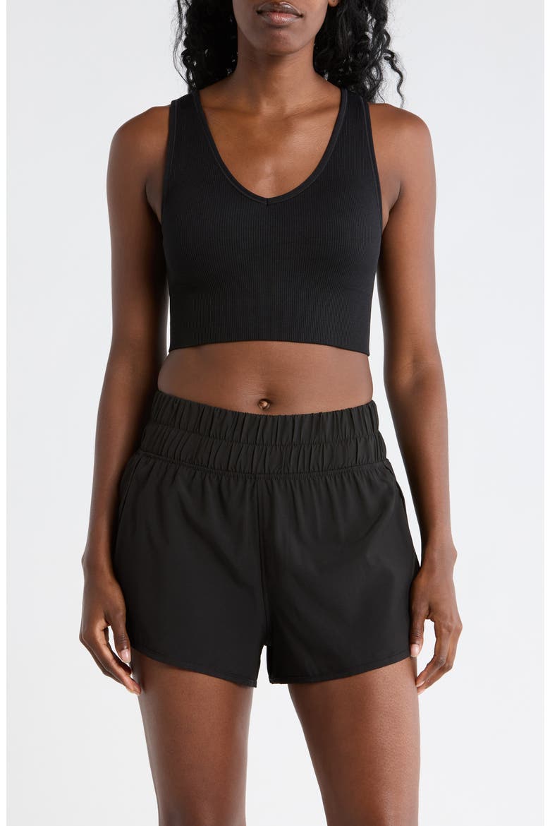 Bianca Seamless Crop Tank, Main, color, BLACK