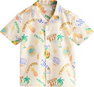 NEXT Kids' Fruit Print Short Sleeve Button-Up Shirt