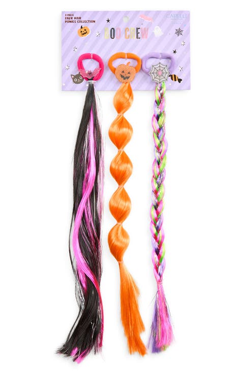 Kids' 3-Piece Halloween Faux Hair Ponies Set