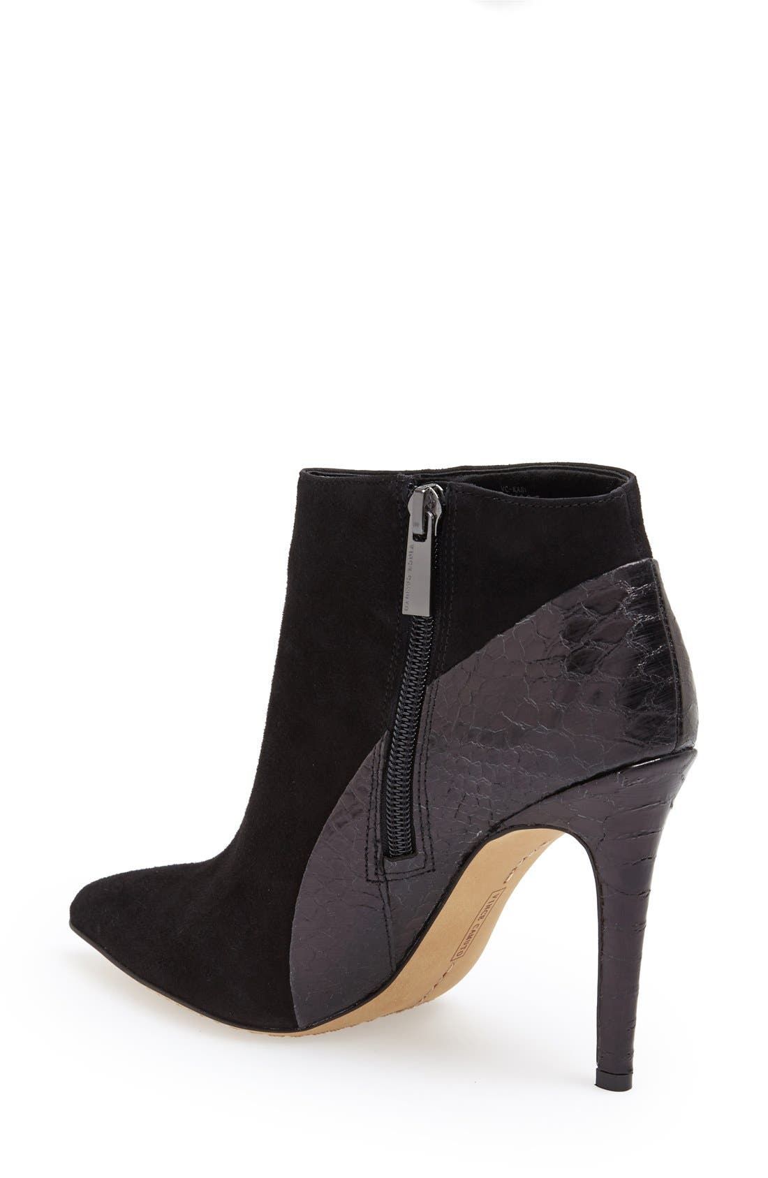 'Kasi' Pointy Toe Bootie (Nordstrom Exclusive), Alternate, color, BLACK SUEDE/ SNAKE