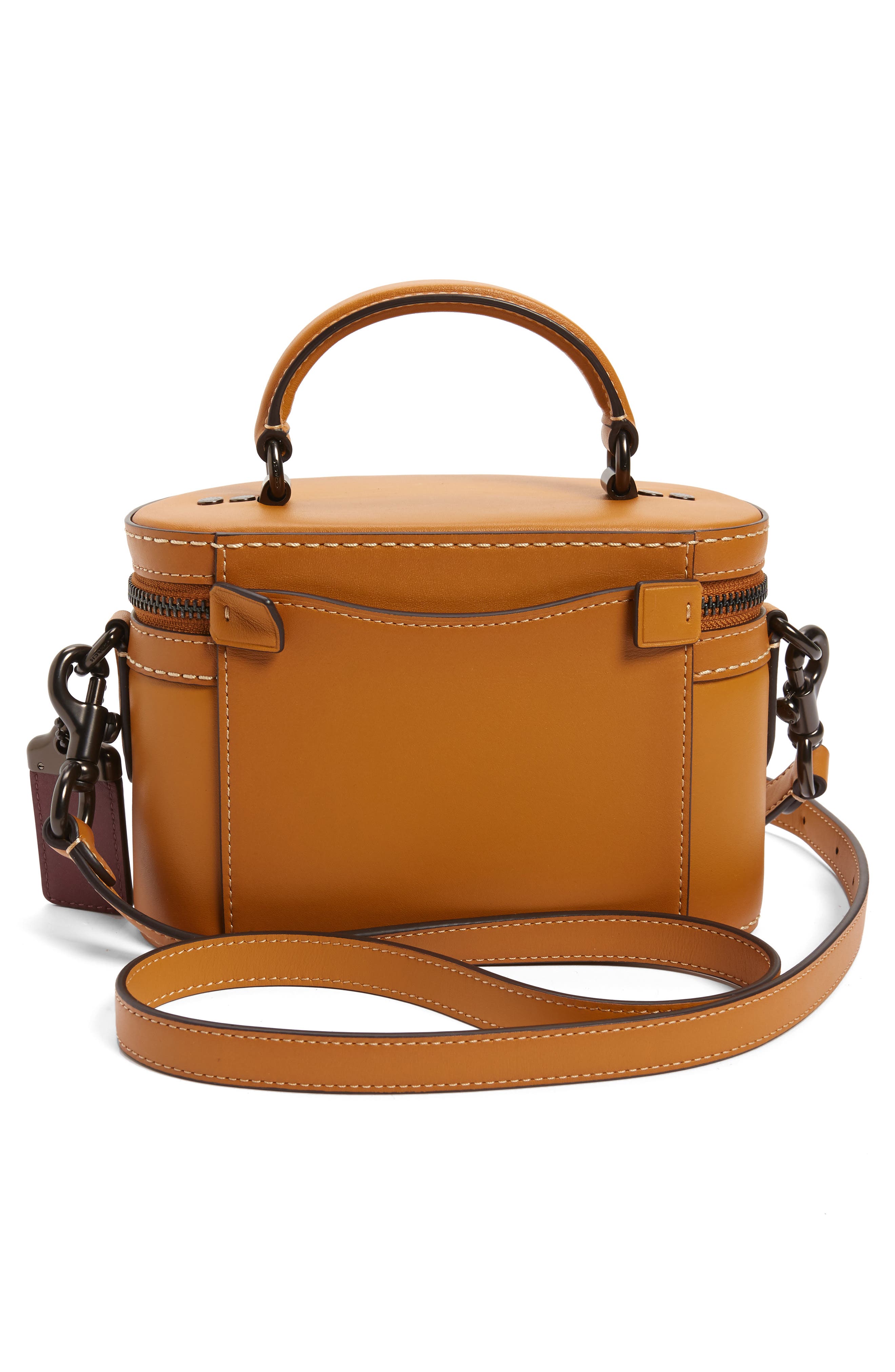 Trail Leather Crossbody Bag, Alternate, color, MUSTARD