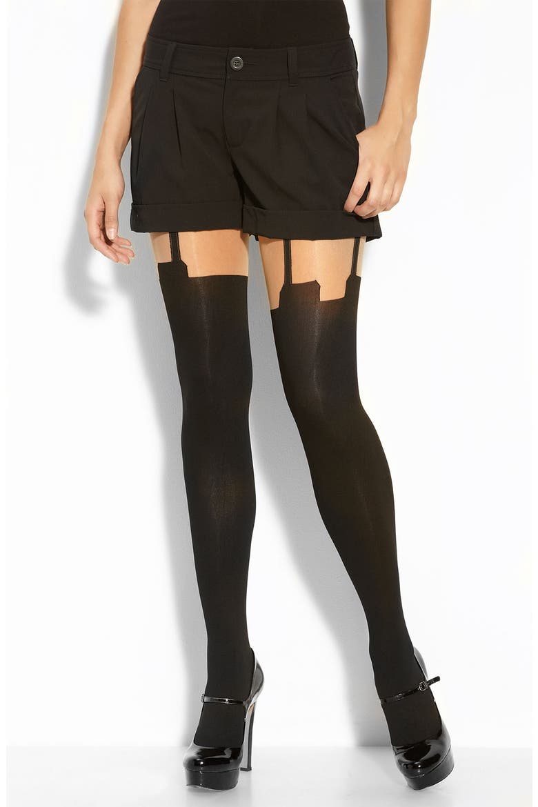 'House of Holland Super Suspender' Tights, Main, color, NUDE/BLACK