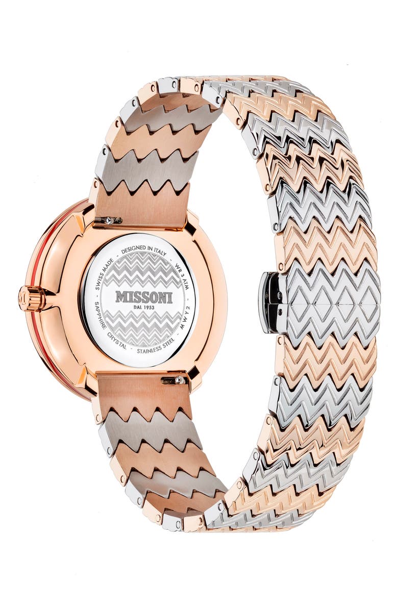Missoni M1 Tricolor Bracelet Watch, 34mm, Alternate, color, 