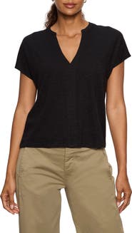 Sanctuary Organic Cotton Blend Split Neck T-Shirt