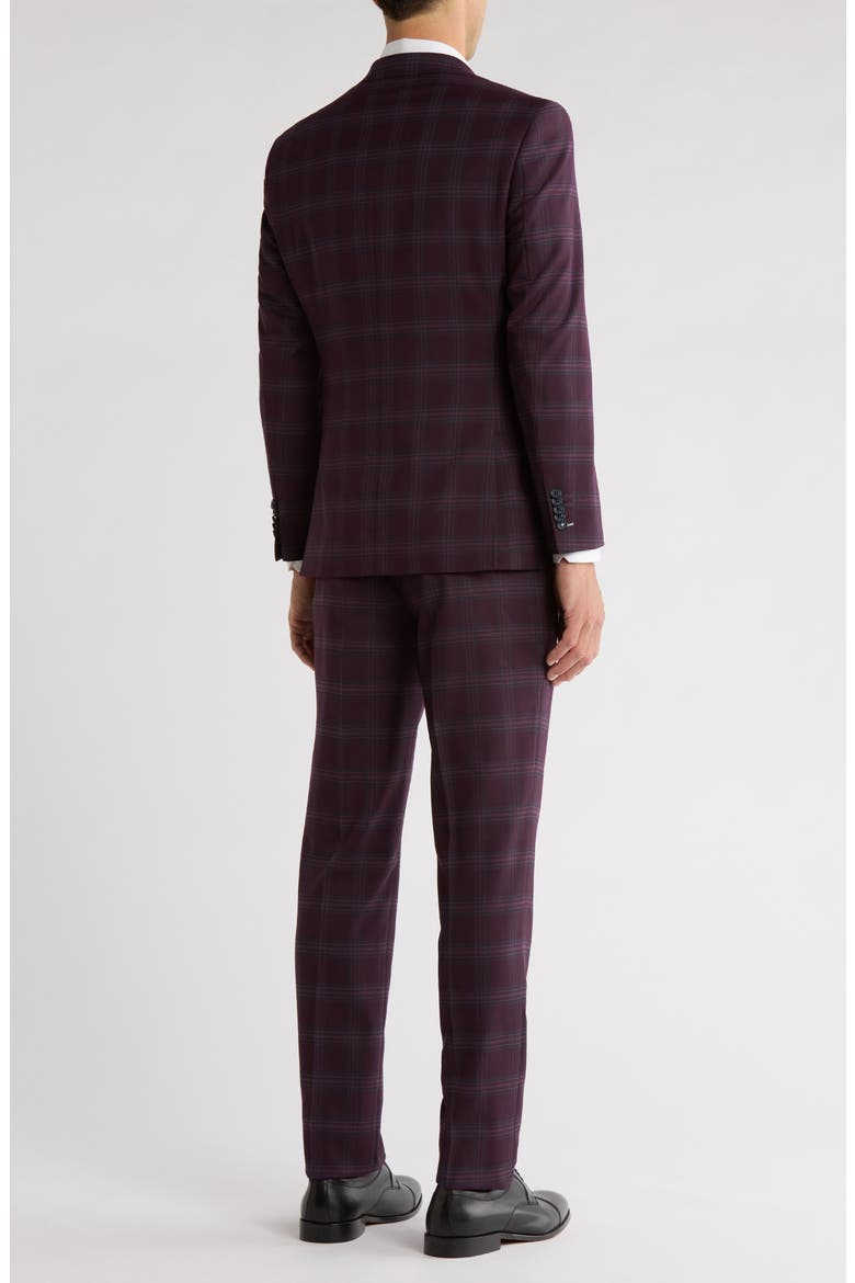 Trim Fit Plaid Two-Piece Suit, Alternate, color, PURPLE