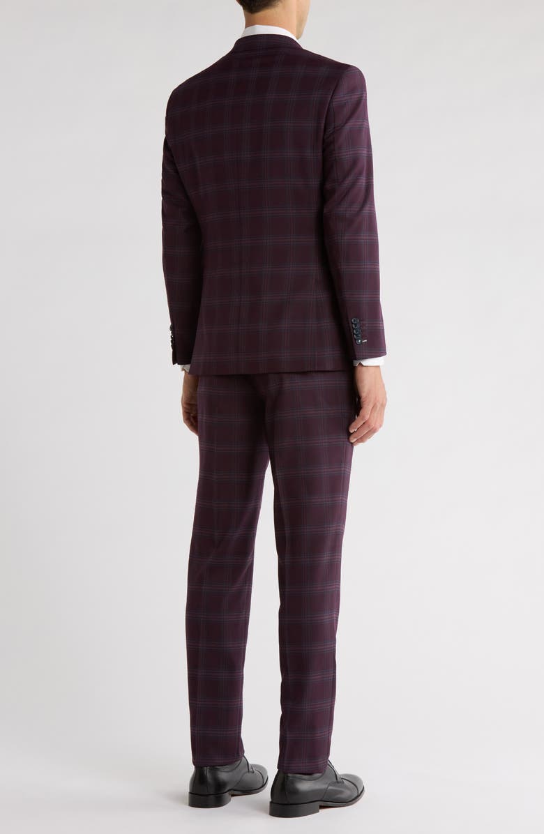 English Laundry Trim Fit Plaid Two-Piece Suit, Alternate, color, Purple
