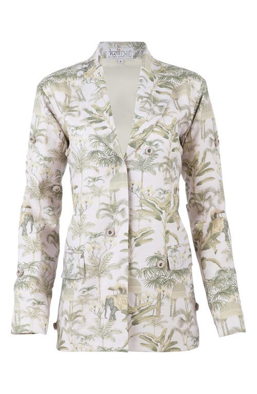 Holichic Demi Linen & Cotton Blazer In Purple