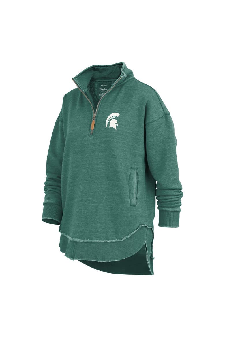 Women's Pressbox Green Michigan State Spartans Northfork Sojourn Poncho Quarter-Zip Sweatshirt, Alternate, color, Green