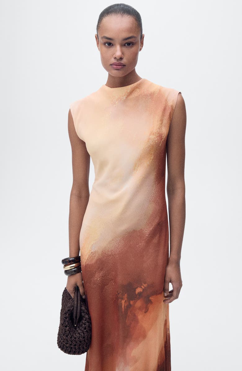 MANGO Gradient Pattern A-Line Dress, Alternate, color, 