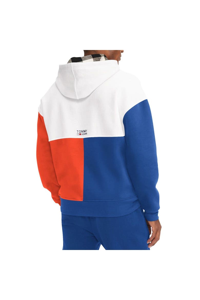 Men's Tommy Jeans White/Royal New York Knicks Andrew Split Pullover Hoodie, Alternate, color, White