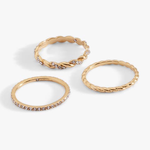 Rope Stacking Texture Ring Set of 3