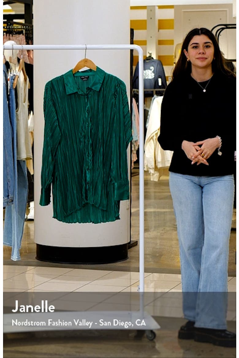 Andi High-Low Plissé Button-Up Shirt video