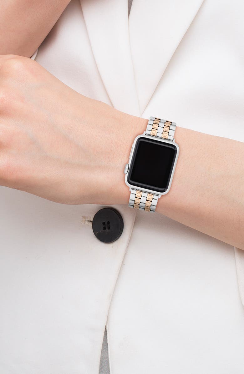 COACH Apple Watch<sup>®</sup> Two-Tone Bracelet Watchband, Alternate, color, Two Tone