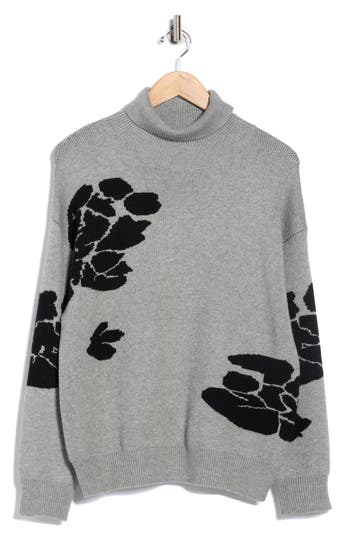 Ellen Tracy Floral Turtleneck Sweater