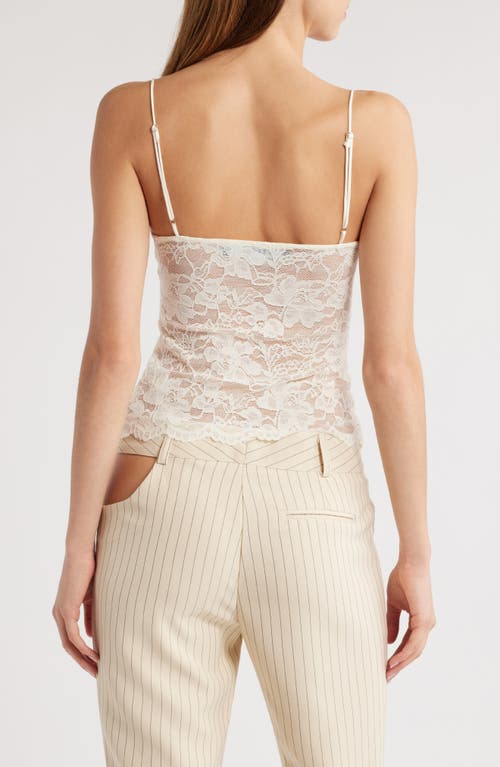 Lioness Yves Sheer Lace Camisole In Ivory